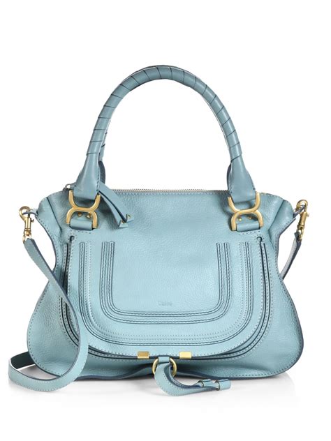 chloe marcie medium street blue|chloe medium marcie leather satchel.